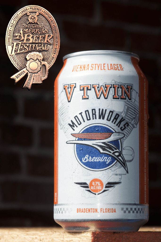V-Twin Vienna Lager in a can by Motorworks Brewing
