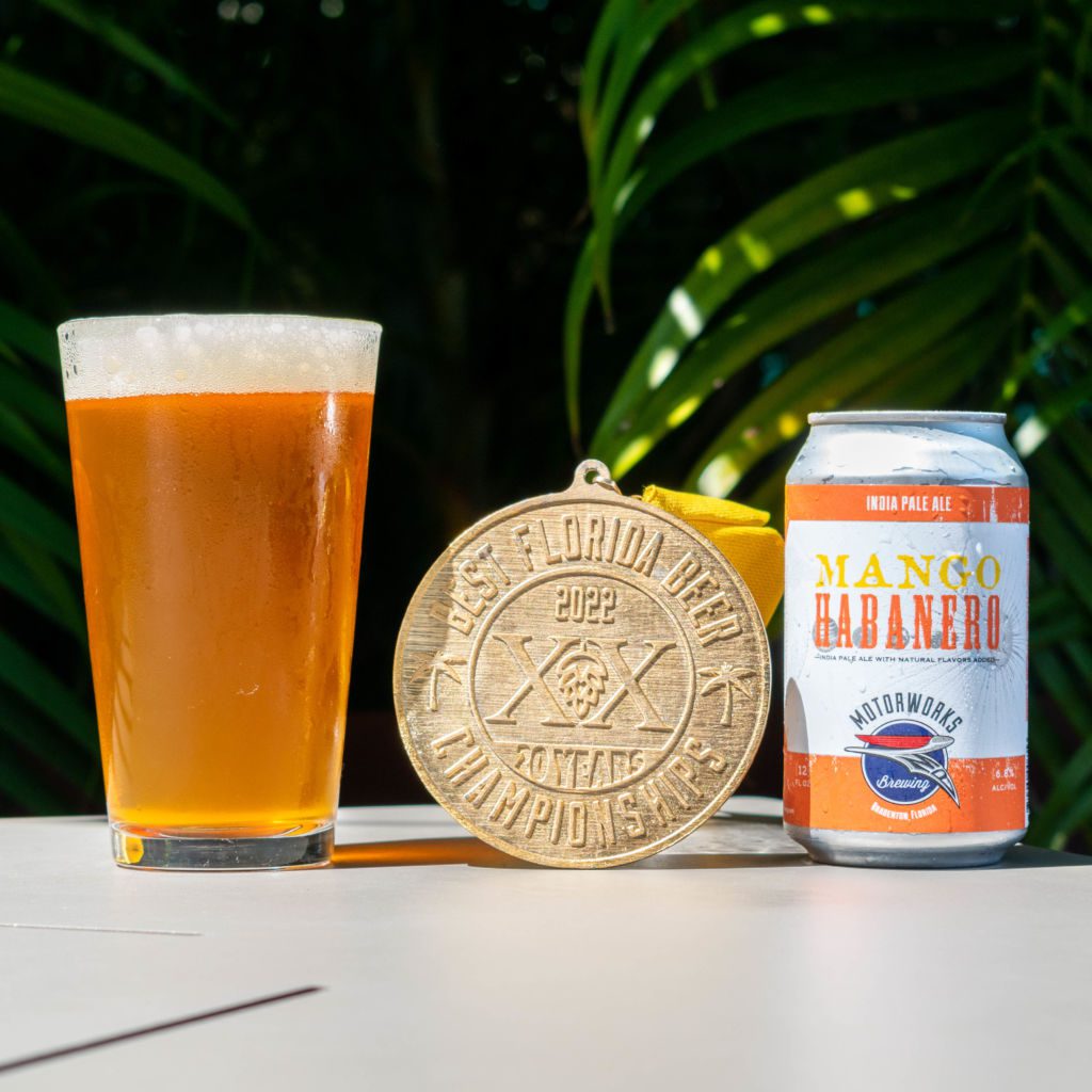 Mango Habanero IPA with Gold Medal from the 2022 Best Florida Beer Championship