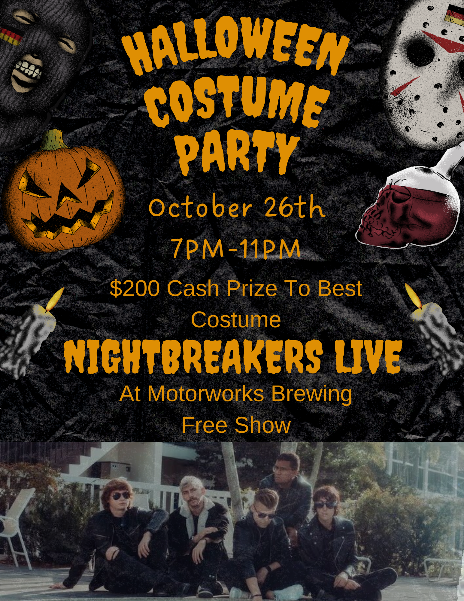 Halloween Party,Costume Contest,Nightbreakers,Live Music,Motorworks Brewing,Motorworks,Craftbeer